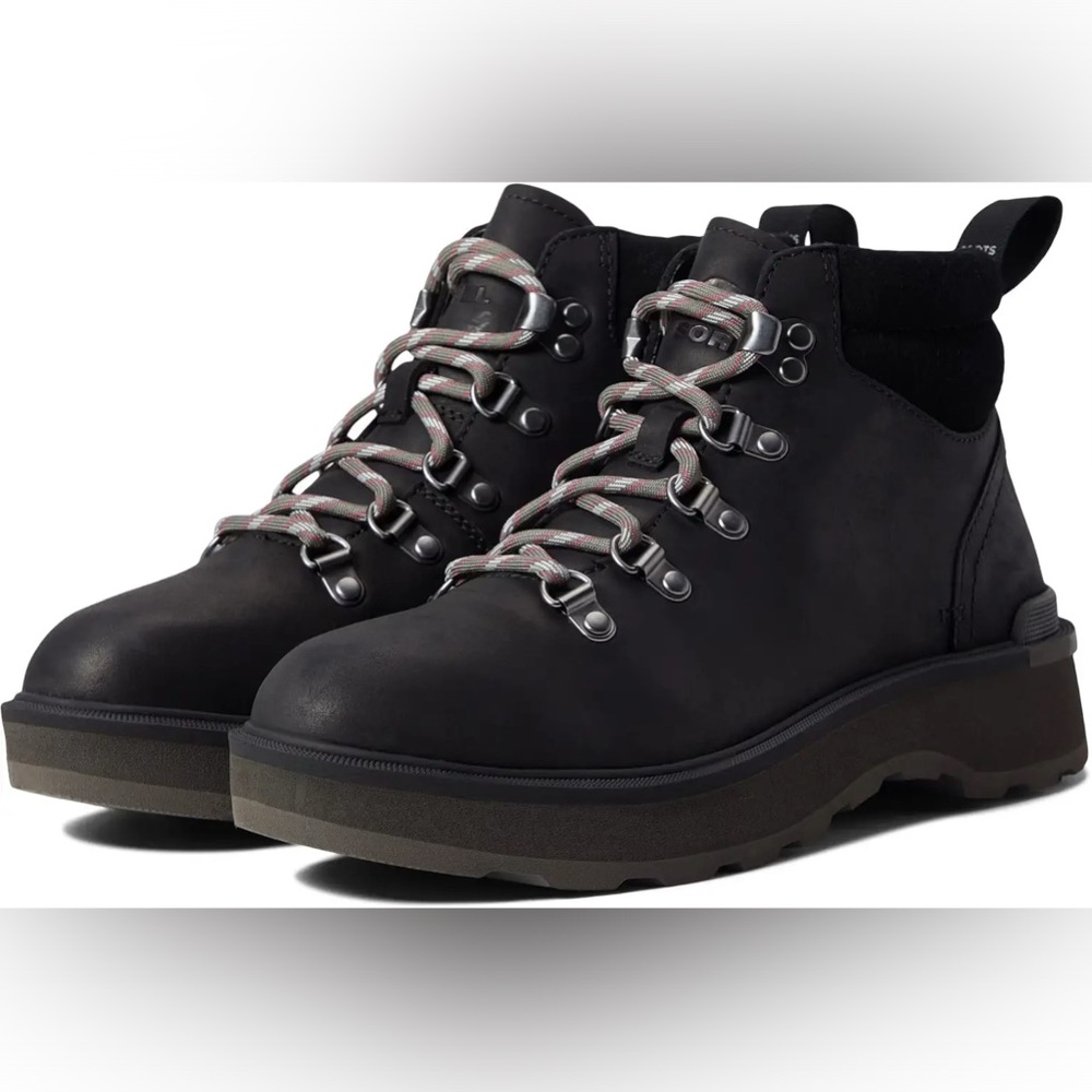 Sorel Genuine Leather Water Repellent Hi-Line™ Hiker Boots Black - Picture 2 of 16